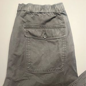 Outerknown elastic waistband pants in washed black. Size large